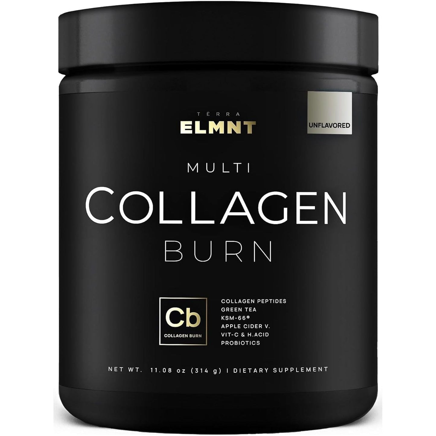 ELMNT Super Collagen Powder for Women Weight Loss + Beauty W. Probiotics, Hyaluronic Acid, ACV, KSM-66, Biotin (Unflavored)