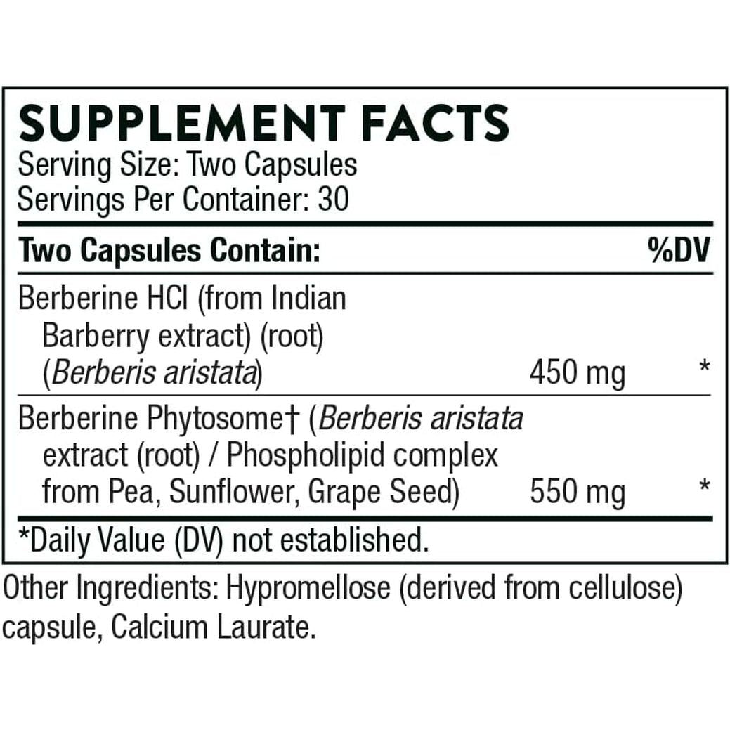 THORNE Berberine 1000 Mg - Support Heart Health, Immune System, Healthy GI, Cholesterol 60 Capsules