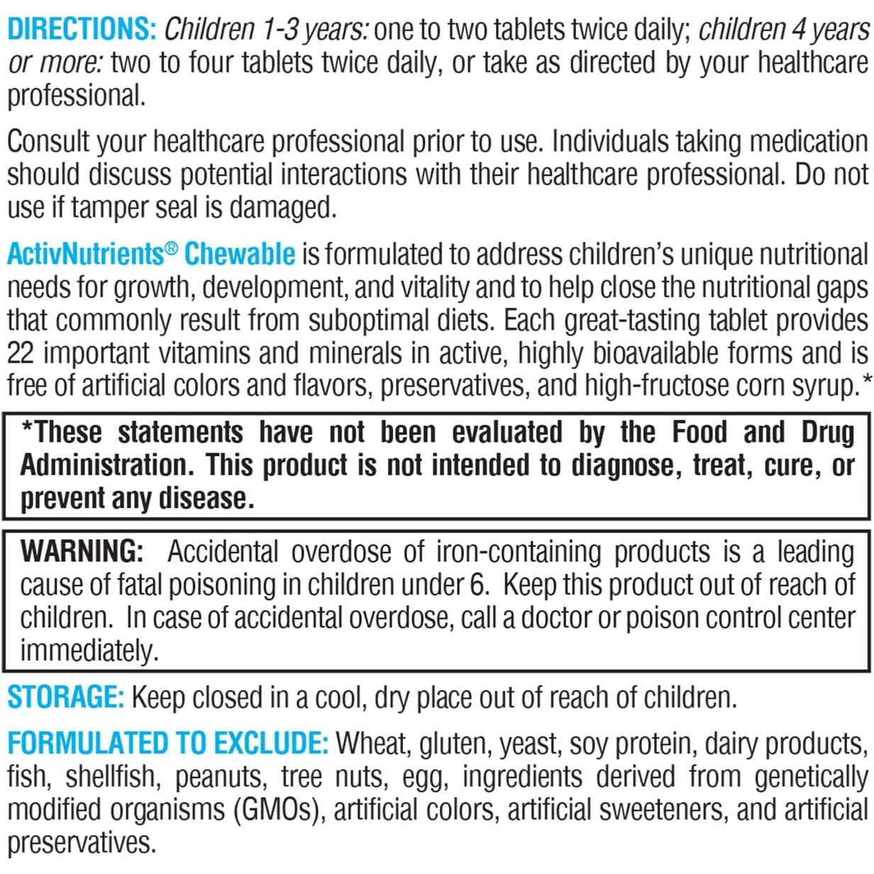 XYMOGEN Children'S Activnutrients Chewable - Mixed Berry Multivitamin for Kids (120 Tablets)