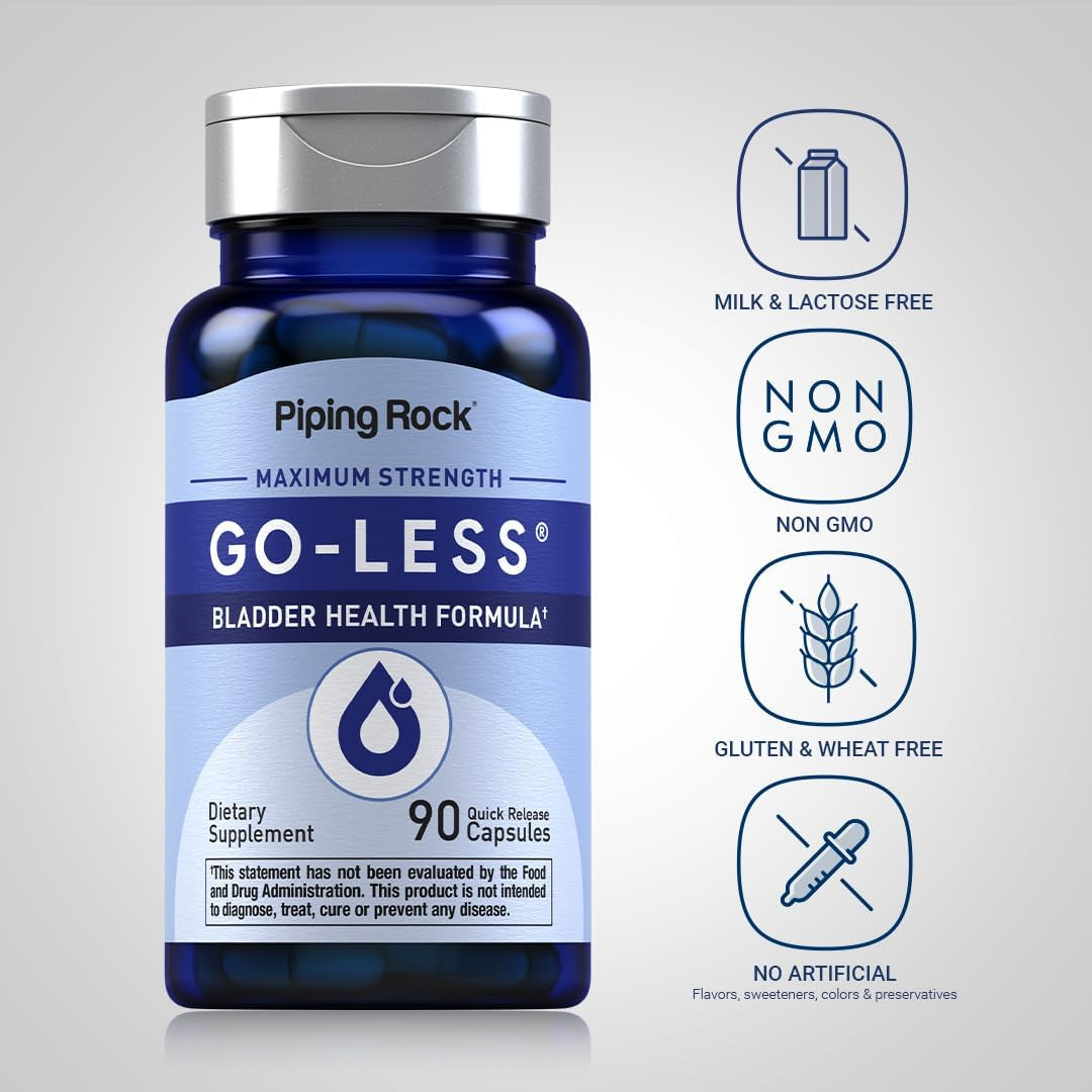 Piping Rock Bladder Control Pills | Go Less Bladder Health Formula 90 Capsules 