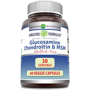 Amazing Formulas Glucosamine Chondroitin & MSM 60 Veggie Capsules 