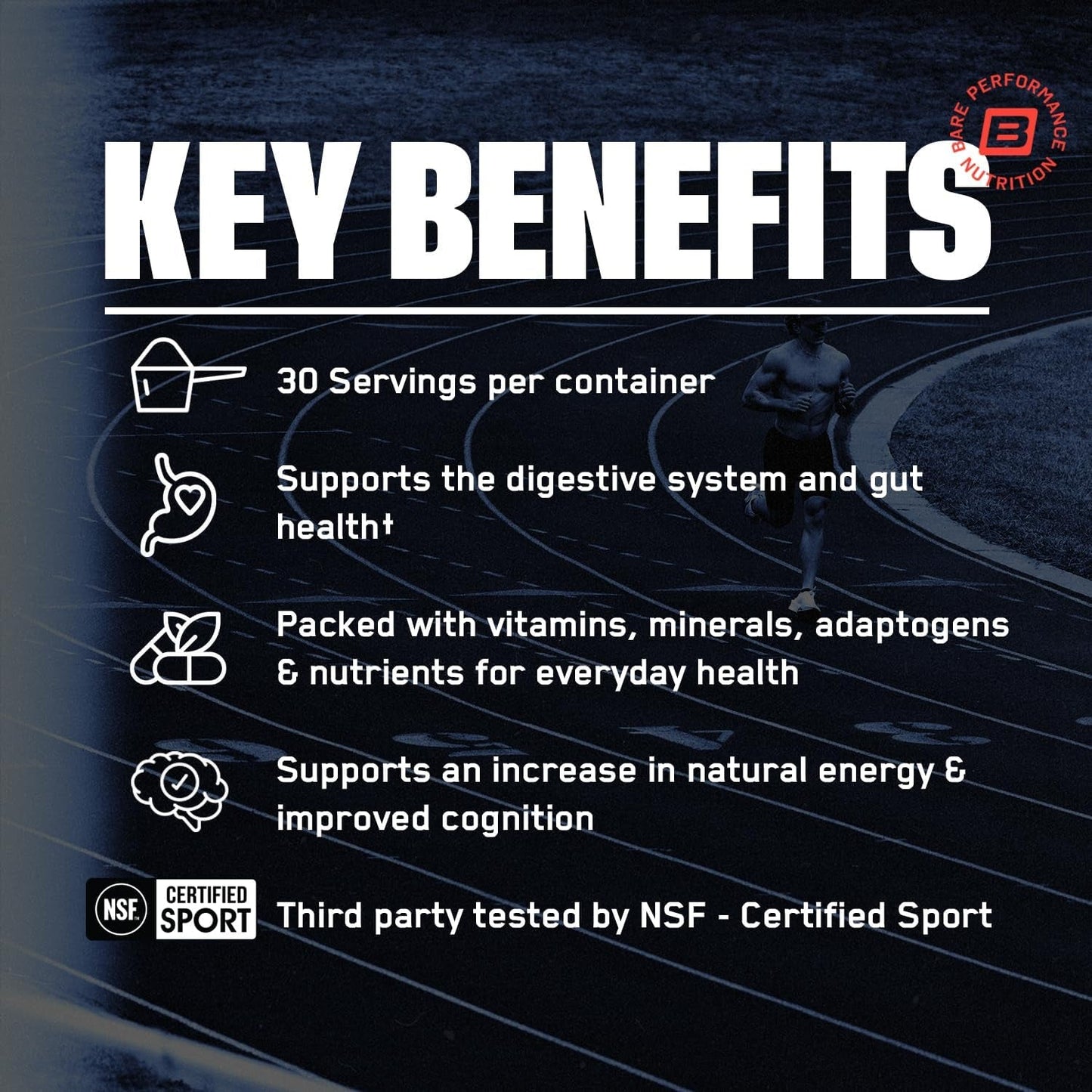 BARE PERFORMANCE NUTRITION, BPN Strong Greens Superfood Powder, Lemon, 30 Servings