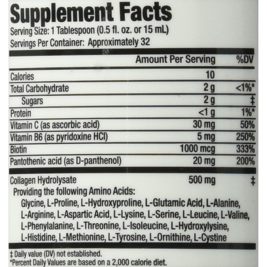 Rejuvicare Liquid Collagen Beauty Formula with Amino Acids, Protein and Biotin, 16 Oz ,32 Servings