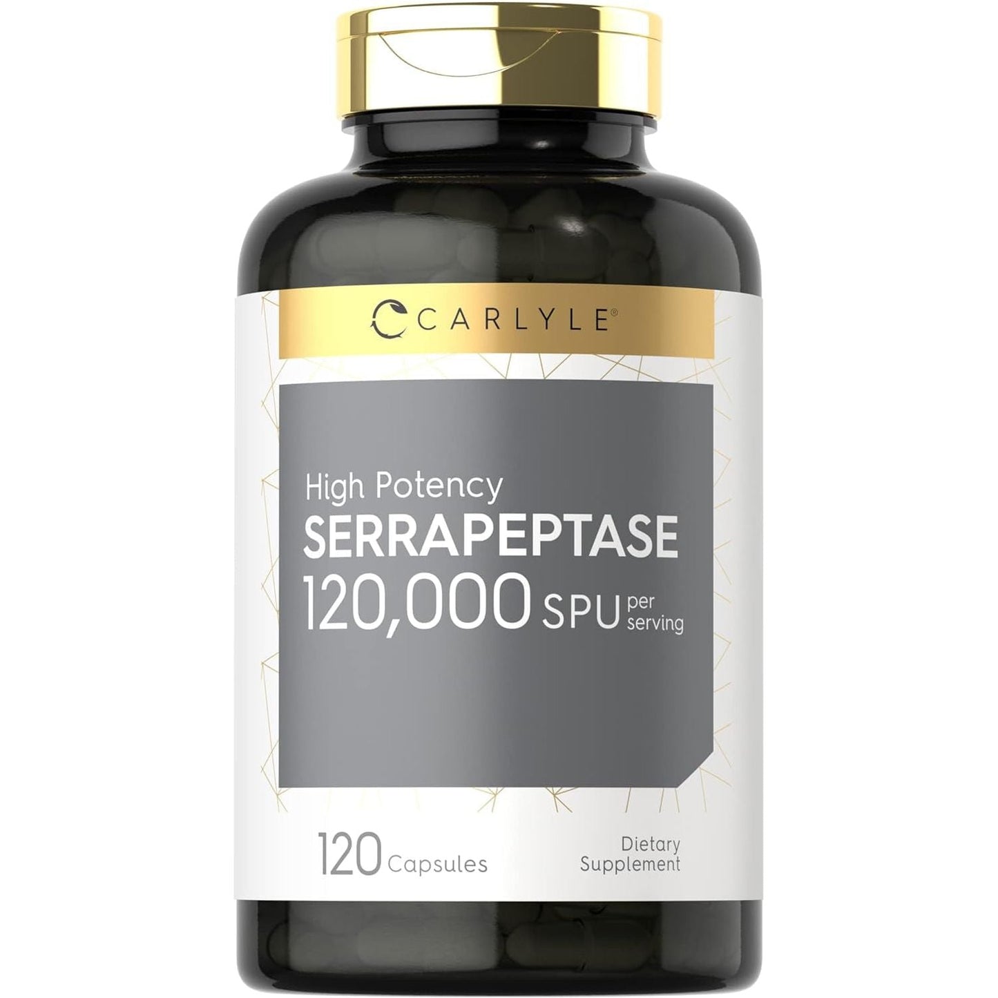 Carlyle Serrapeptase 120000 SPU | 120 Capsules | Supports Sinus Health | Gluten Free Enzyme Supplement