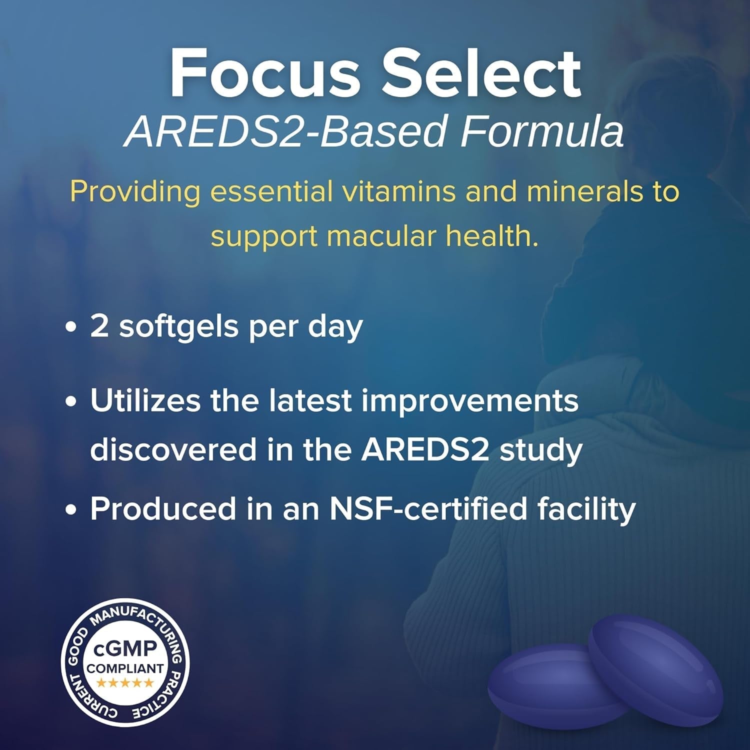Focus Select AREDS2 Based Eye Vitamin-Mineral Supplement (180 Count. 90 Day Supply)