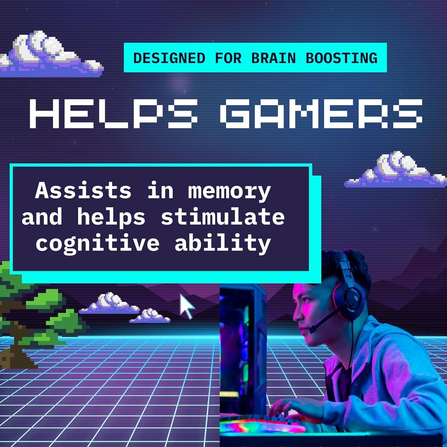 Addrell Energy Stimulant Pills- Natural Nootropic Brain Supplement Alternative Pill & Study Supplements - 60 Capsules