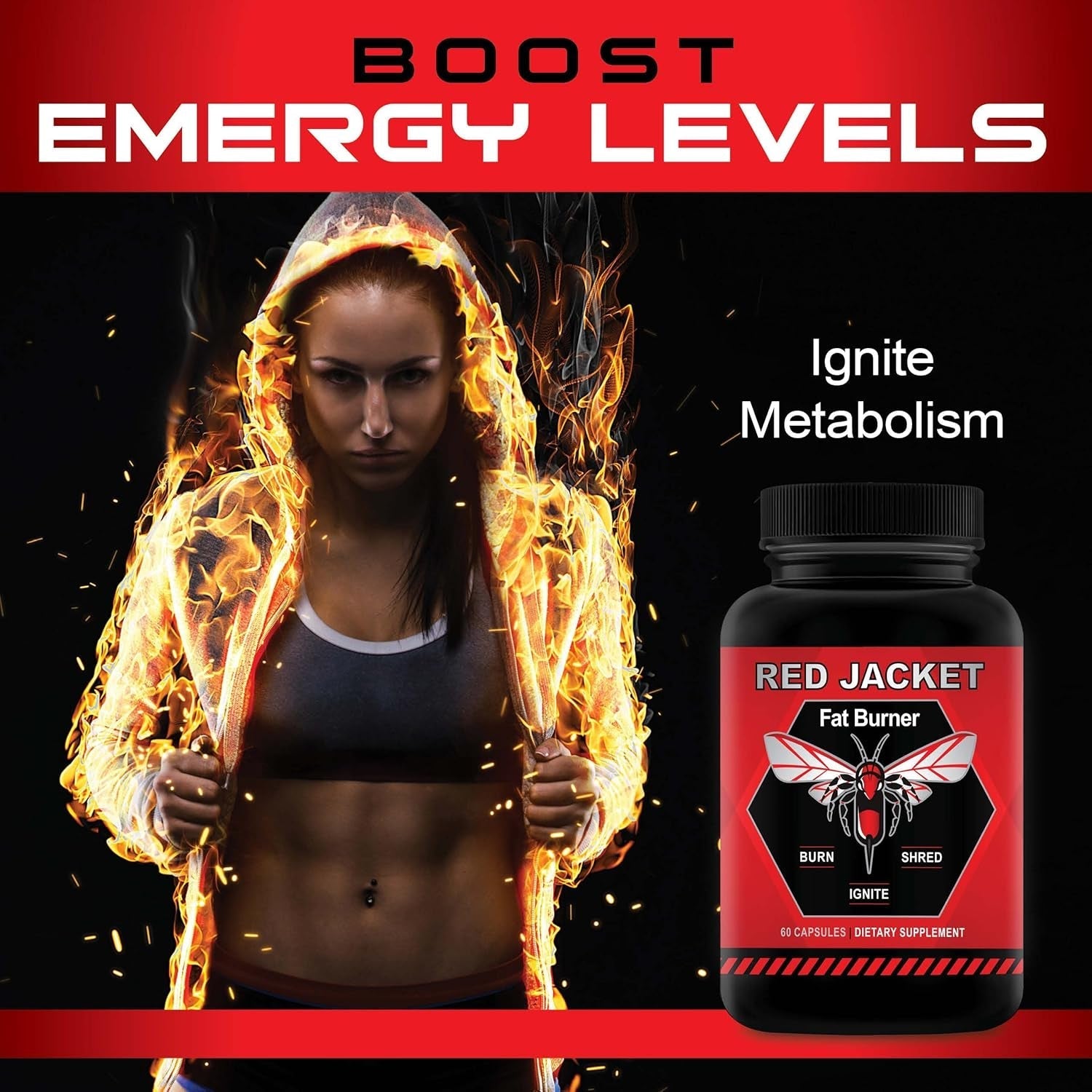 Red Jacket Thermogenic Fat Burner –  Weight Loss Pills for Energy Boost, Metabolism Ignite, Extreme Shred, and Focus