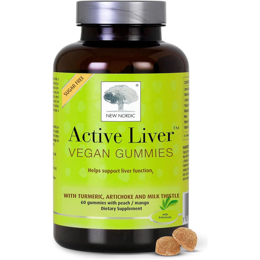 NEW NORDIC Active Liver Gummies, Milk Thistle, Artichoke & Turmeric Supplement, 60 Count
