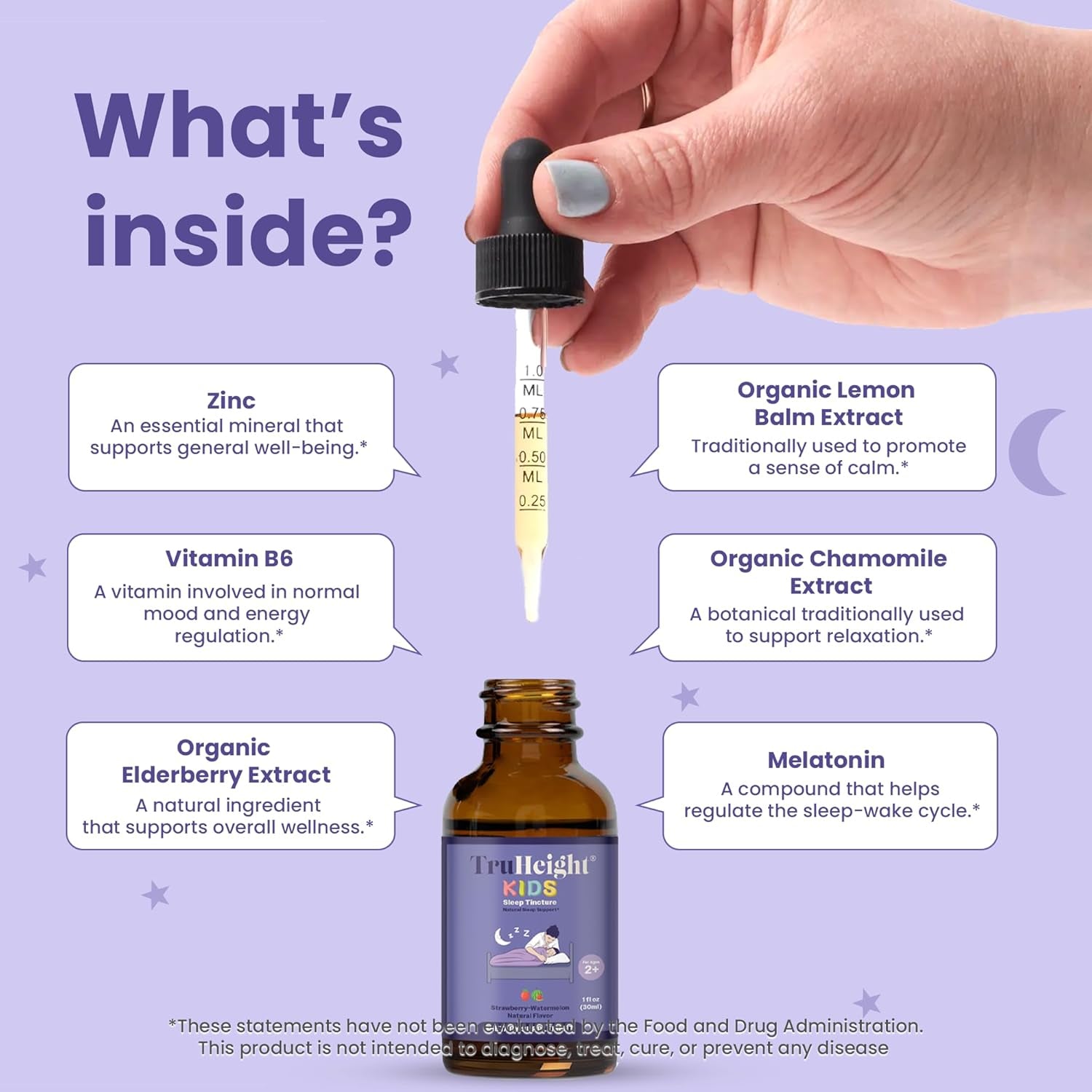 Truheight Kids Sleep Tincture Ages 2+ Babies, Toddlers & Kids Natural Sleep Aid 