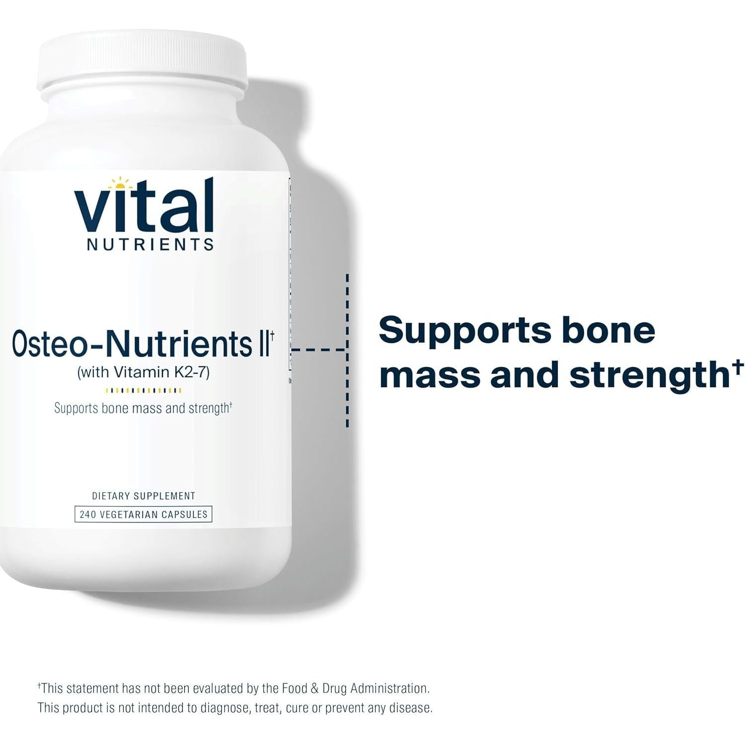 Vital Nutrients Osteo-Nutrients II for Bone Strength, Healthy Heart 240 Capsules