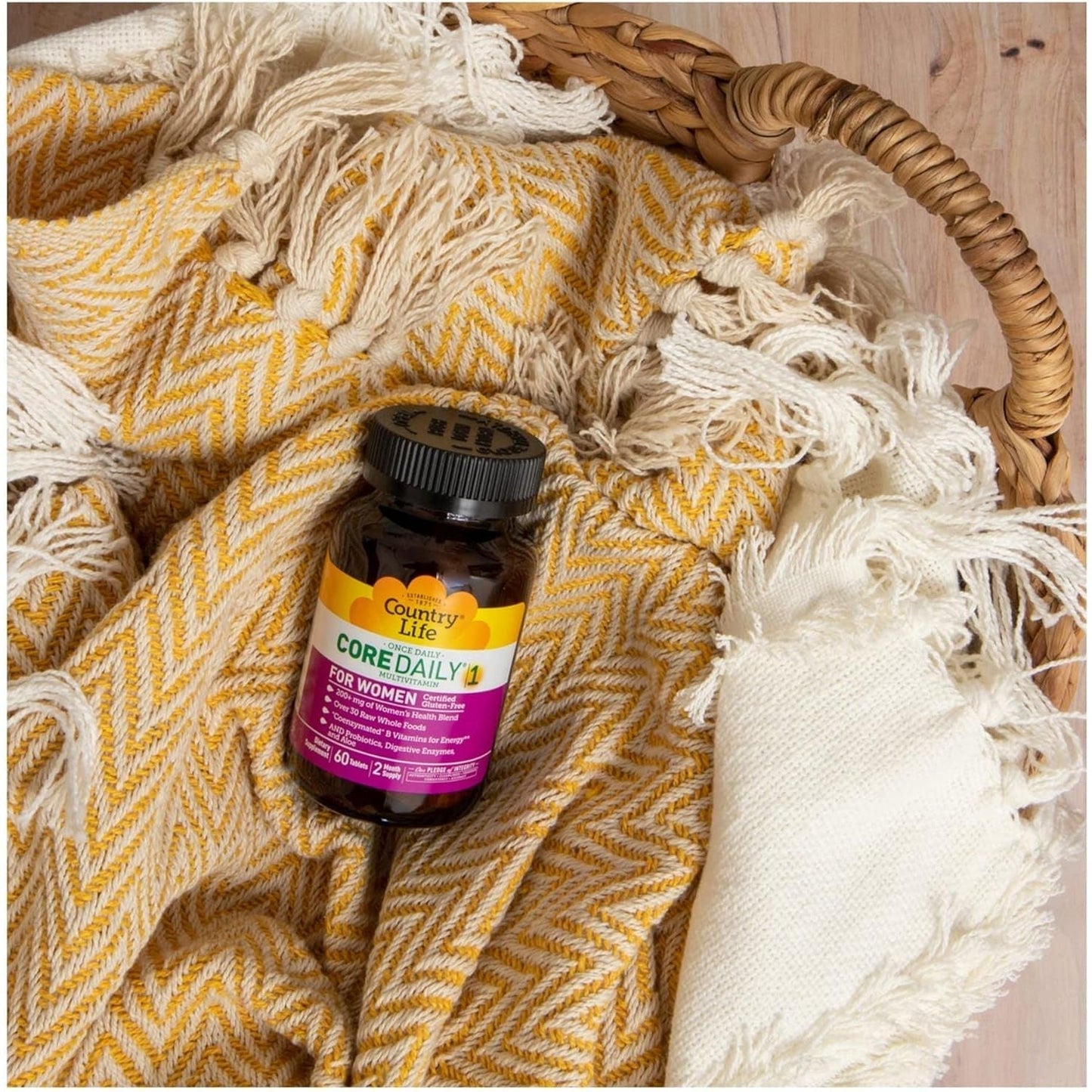 Country Life Women’S Core 1 Daily Multivitamin with Iron, Cranberry, Probiotics, and Digestive Enzymes, 60 Tablets