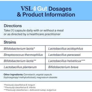 VSL4 Gut Health, Probiotics for Digestive Health, 30 Billion CFU per Capsule, 30 Pack