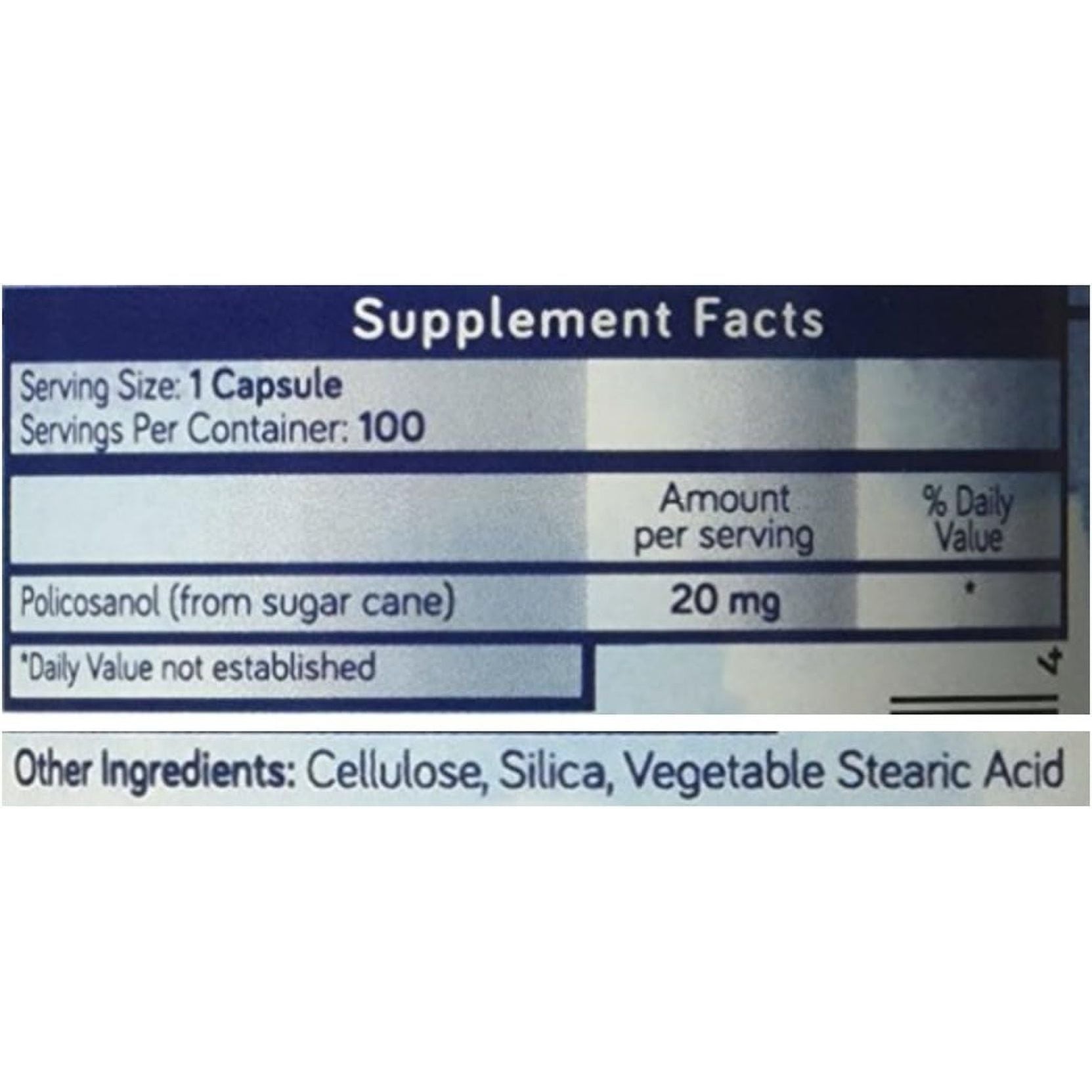 Purethentic Naturals Policosanol 20Mg | Supports Cardiovascular & Cholesterol Health* 100 Veg Capsules