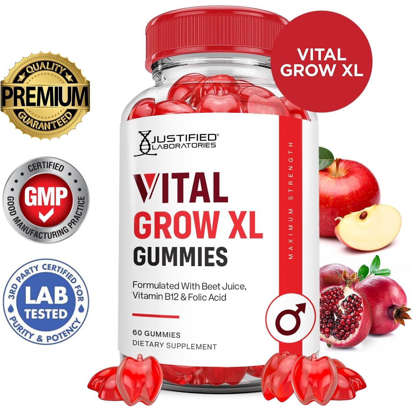 Vital Grow XL Performance Gummies 1000MG 60 Gummys