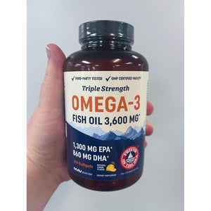 Triple Strength Omega 3 Fish Oil 3600 Mg | EPA & DHA | 2100Mg  120 Count