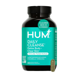 HUM Daily Cleanse Acne Supplement - Gut Cleanse Detox for Clear Skin (60 Capsules)