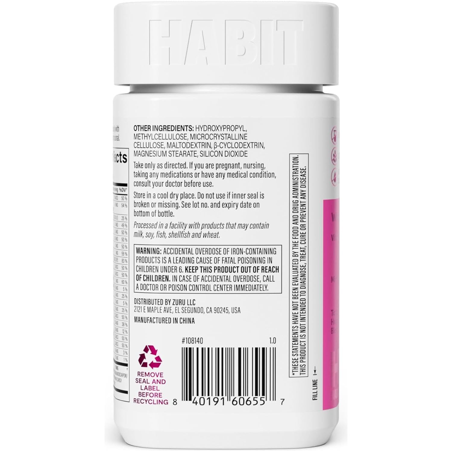 Habit Womens Multi Supplement (60 Capsules) - Supports General Health & Wellness