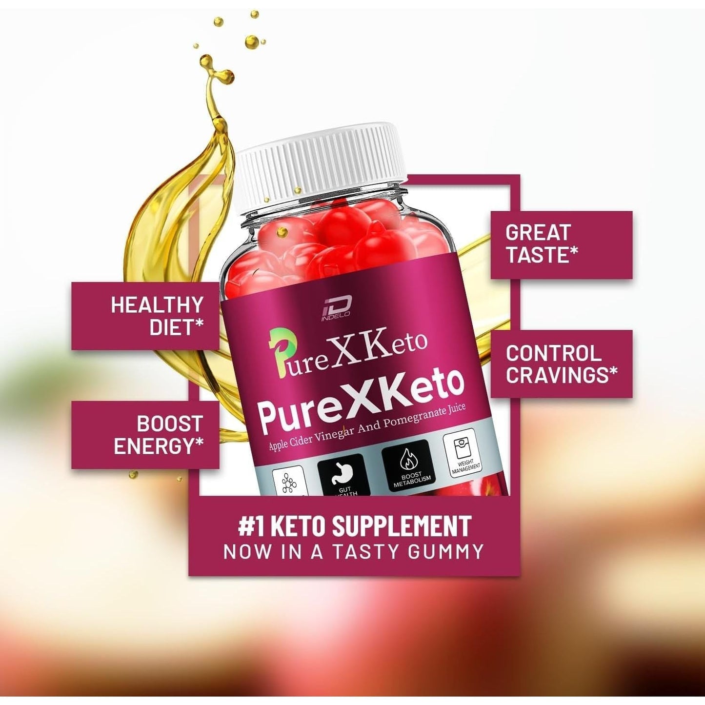 Purexketo ACV Gummies Dietary Supplement (60 Gummies)