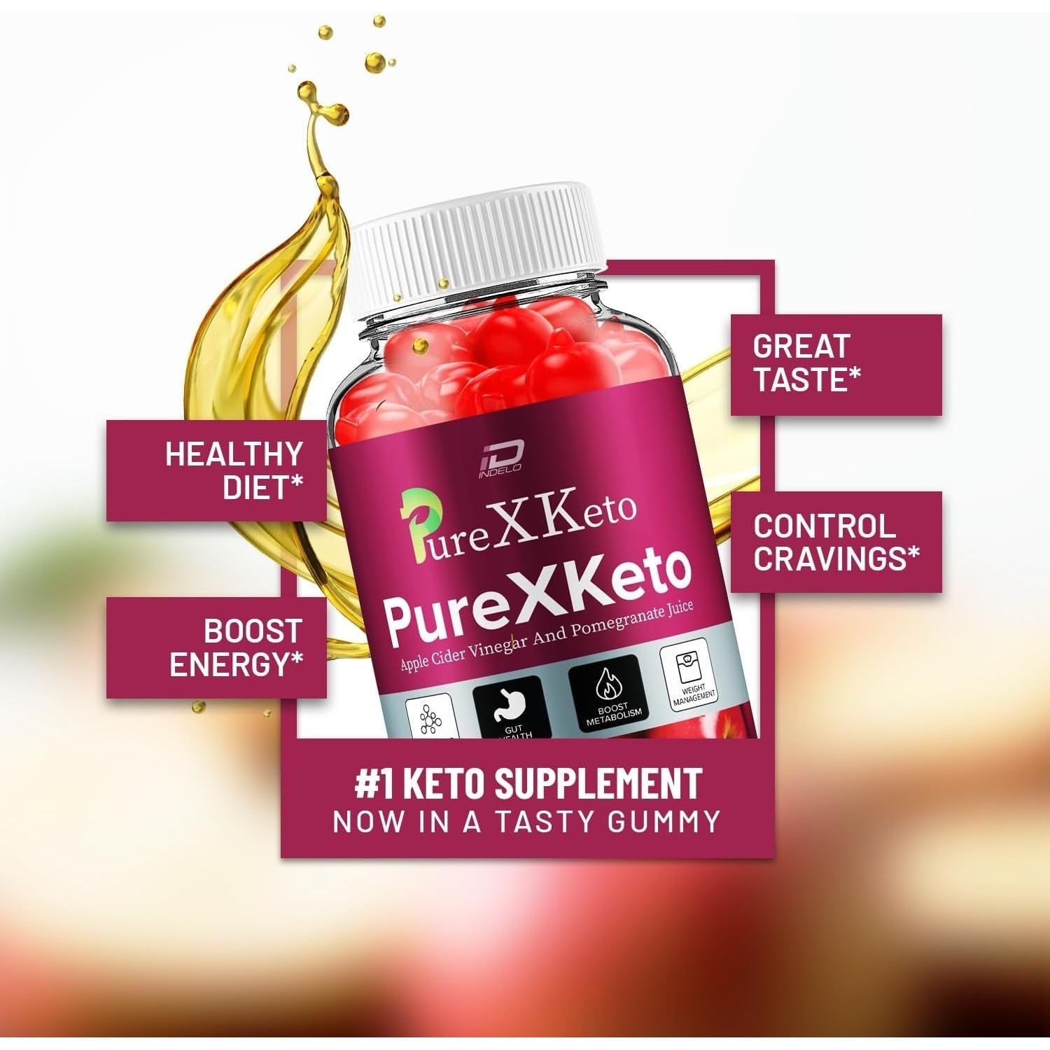 Purexketo ACV Gummies Dietary Supplement (60 Gummies)