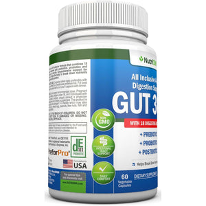 4-In-1 Probiotics, Prebiotics & Postbiotics with 18 Digestive Enzymes- Complete Gut & Digestive Support Supplement