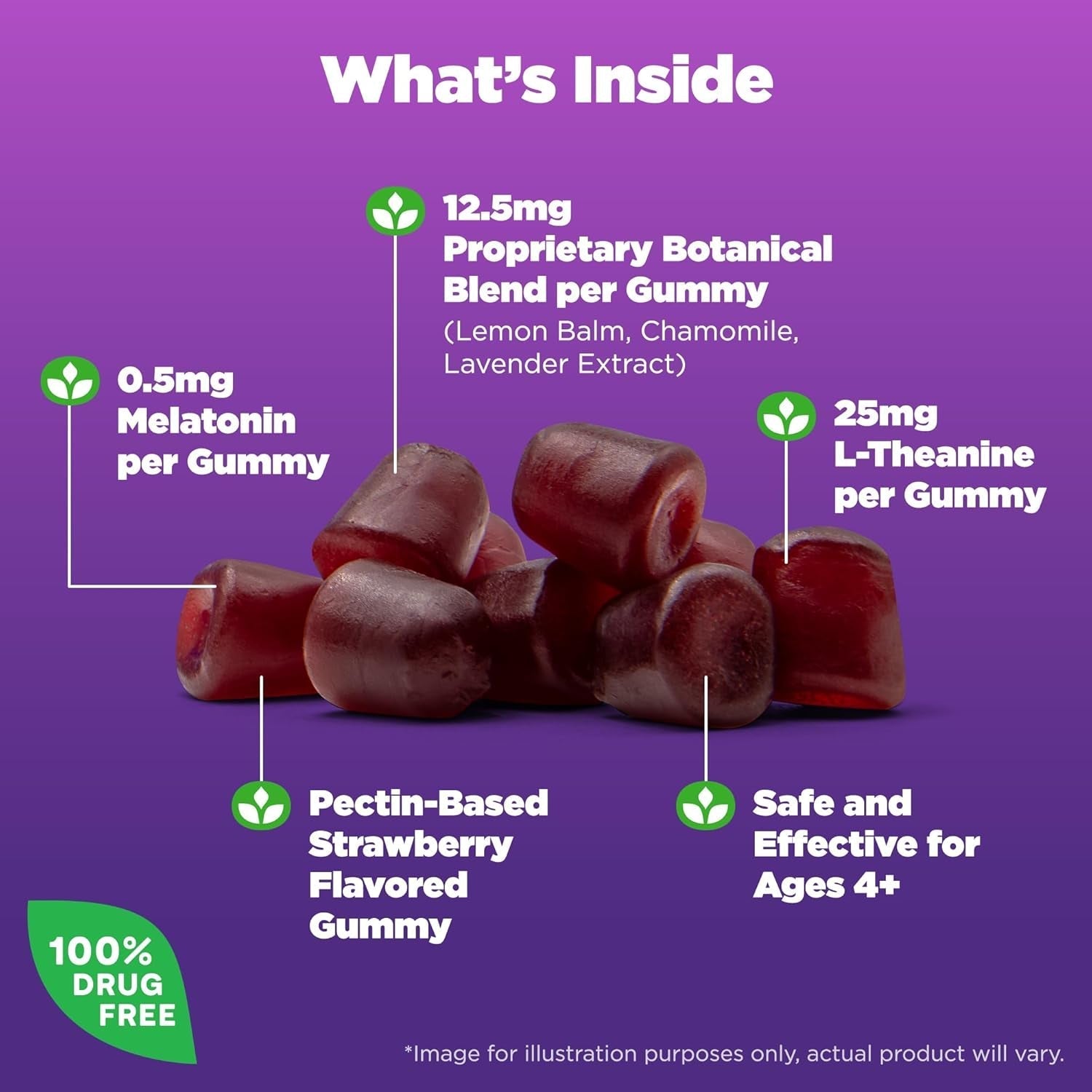 Natrol Kids Sleep+ Calm Melatonin and L-Theanine  60 Melatonin Gummies 60 Day Supply