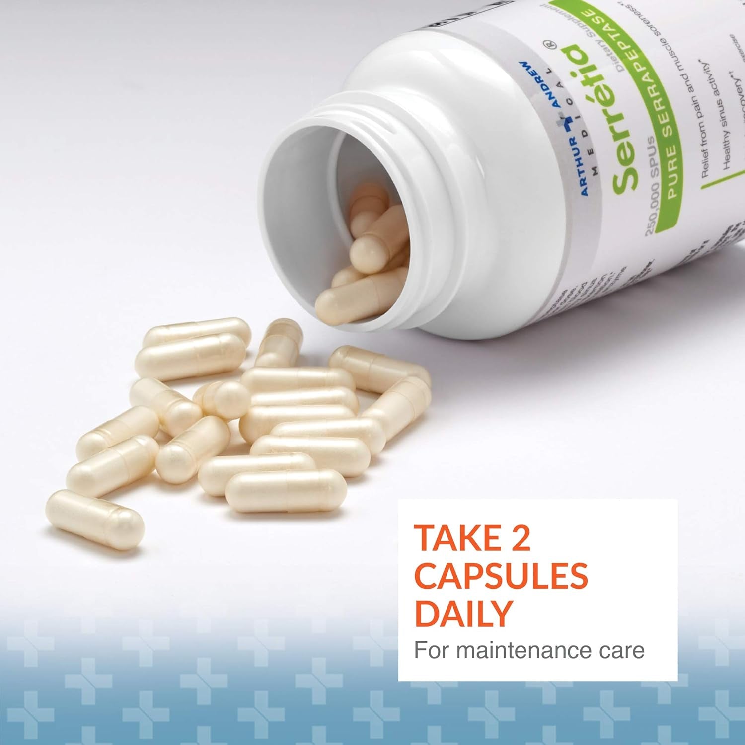 Arthur Andrew Medical, Serretia, Serrapeptase Formula for Muscle and Sinus Support, 30 Capsules