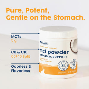 Nativepath MCT Oil Powder Supplement - Unflavored MCT Powder - Keto-Friendly - 25 Servings