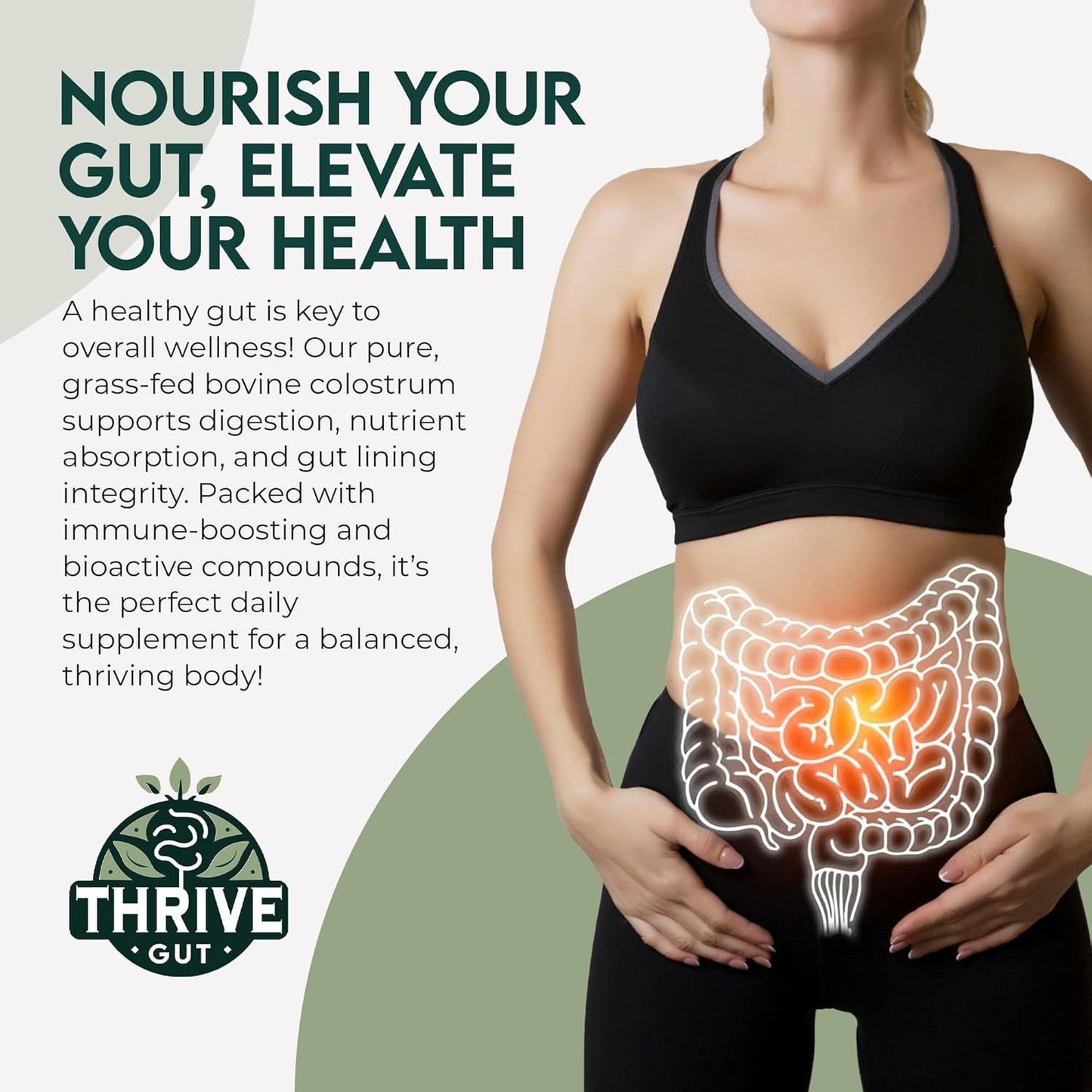 Colostrum Gold - Premium Grass-Fed Bovine Colostrum Powder Supplement for Immunity, Gut Health, Muscle & Wellness 60 Servings