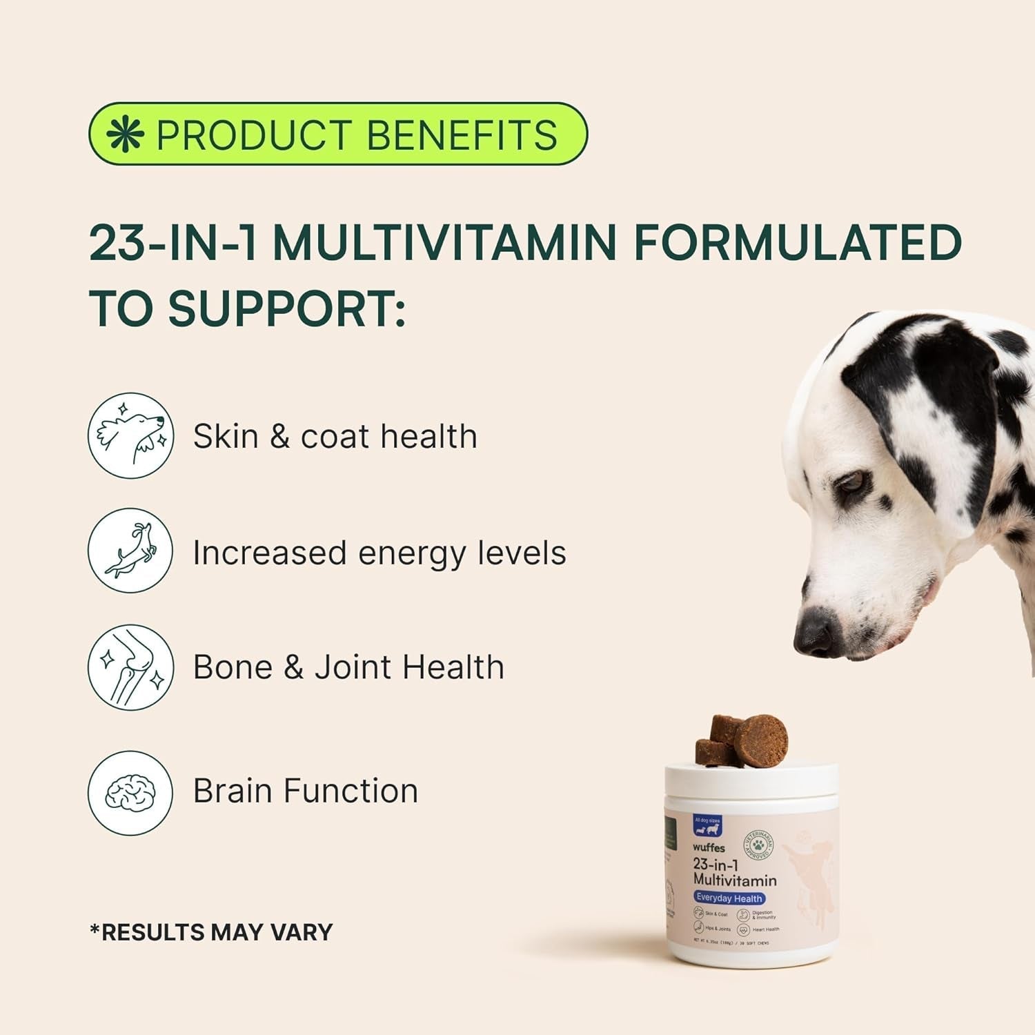 Wuffes 23-In-1 Chewable Dog Multivitamin&Supplements - 30 Soft Chews (23-In-1)