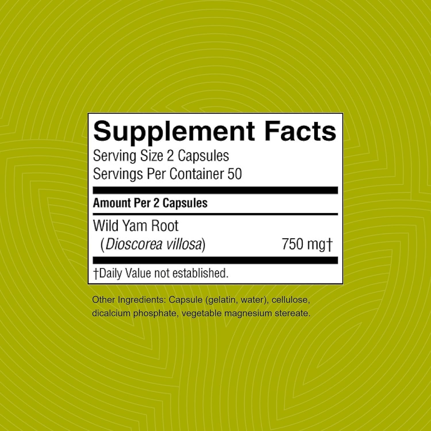 Nature'S Sunshine Wild Yam | Supports and Balances the Female Glandular System 100 Capsules