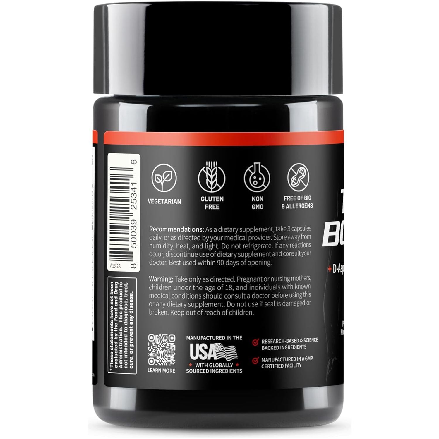 Snap Testosterone Booster for Men - Promotes Muscle Growth, Enhancing Natural Energy, Stamina and Strength 60 Capsules