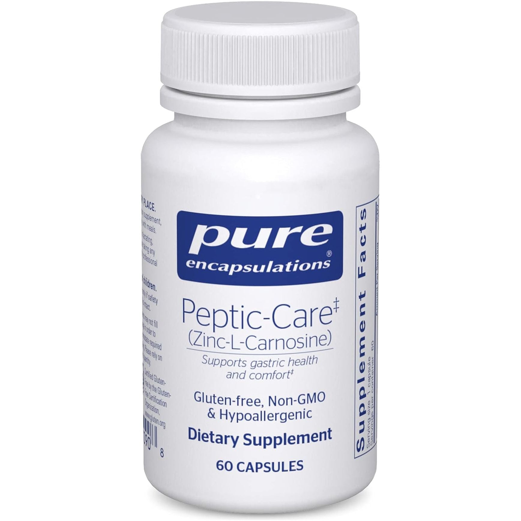 Pure Encapsulations Peptic-Care - Zinc-L-Carnosine - Gut Health & Antioxidant Supplement - 60 Capsules