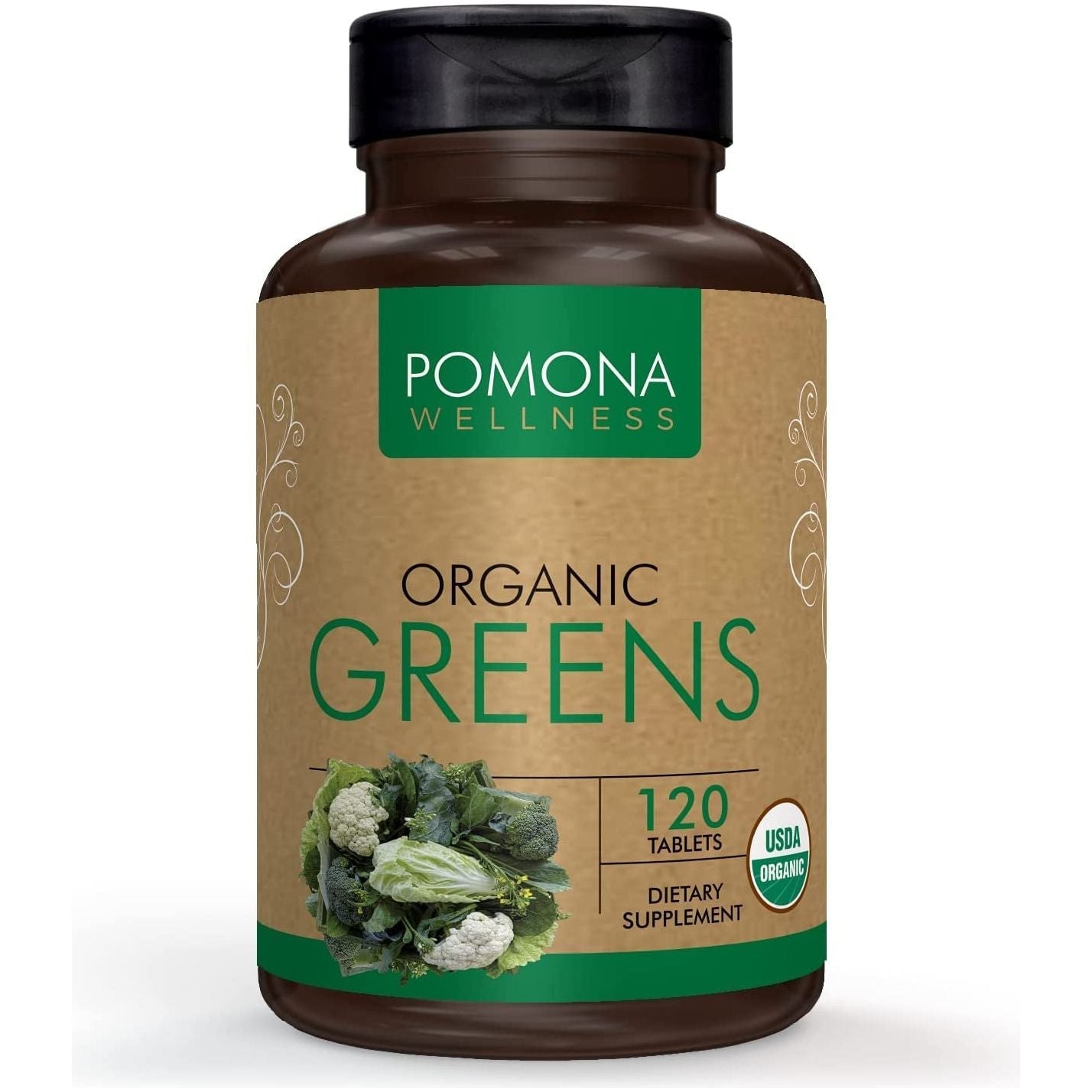 Pomona Wellness Super Greens Supplement, Greens Powder for Bloating and Digestion,120 Tablets