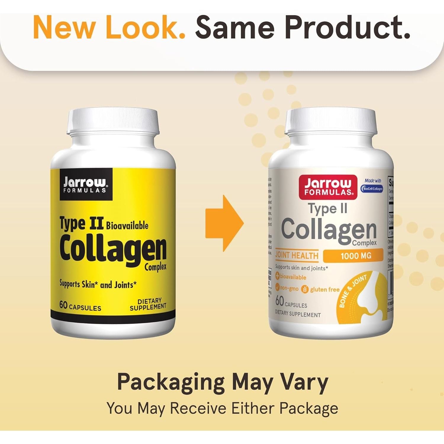 Jarrow Formulas Type II Collagen Complex 1000 Mg Supplements, Supports Skin and Joint Health, 60 Capsules