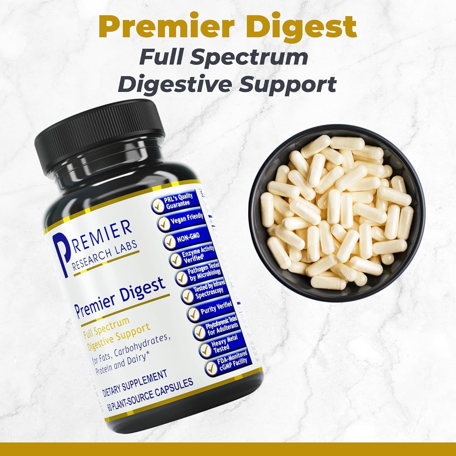 Premier Research Labs: Active Digestive Enzymes with Probiotic and Prebiotics  60 Capsules