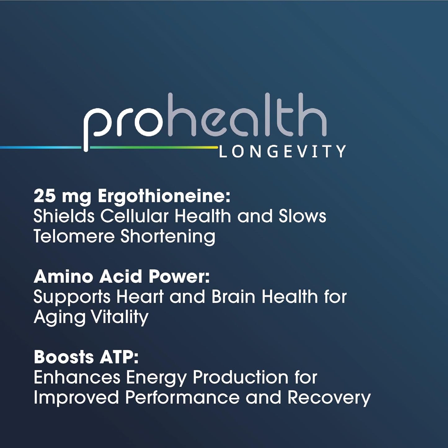 Prohealth Ergothioneine 5X Strength. 25Mg for Improved Cognition, Heart Health. Essential Longevity Vitamin, 30 Servings