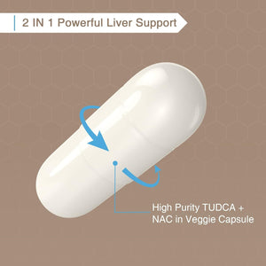 TUDCA with NAC Supplement 1200Mg - Antioxidant Supplements for Liver,Digestion 60 Capsules