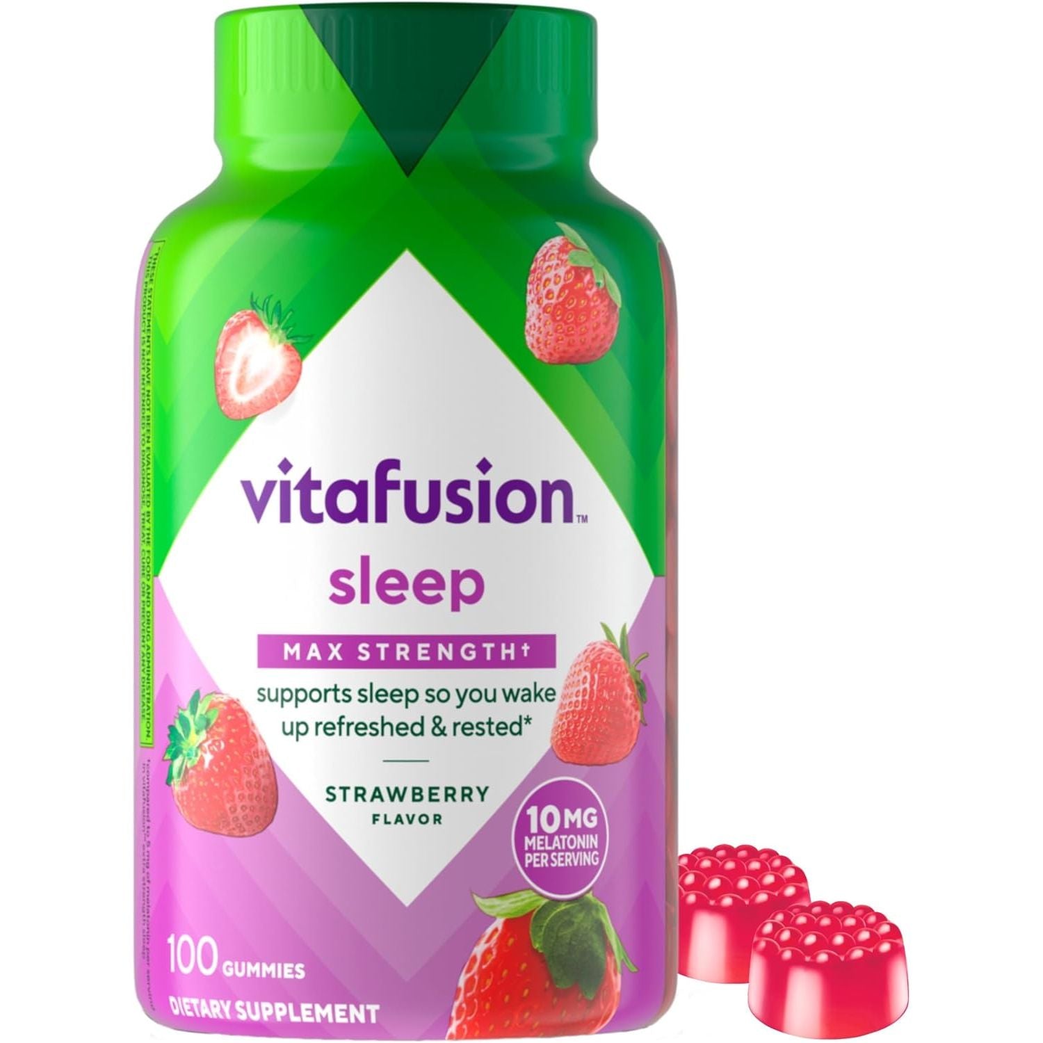 Vitafusion Max Strength Melatonin Gummy Supplements 10 Mg,100 Count