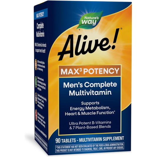Nature'S Way Alive! Max3 Potency Multivitamin to Support Energy Metabolism*  90 Tablets