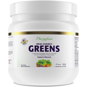 Paradise, ORAC Energy Greens Powder Extract, Super Antioxidants, Probiotics for Gut Health & Digestion 60 Servings