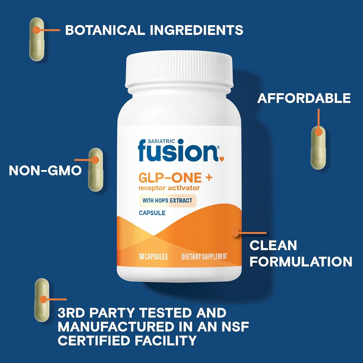 Bariatric Fusion GLP-1 plus | GLP Activate Receptors to Feel Full Faster and Longer 30 Capsules