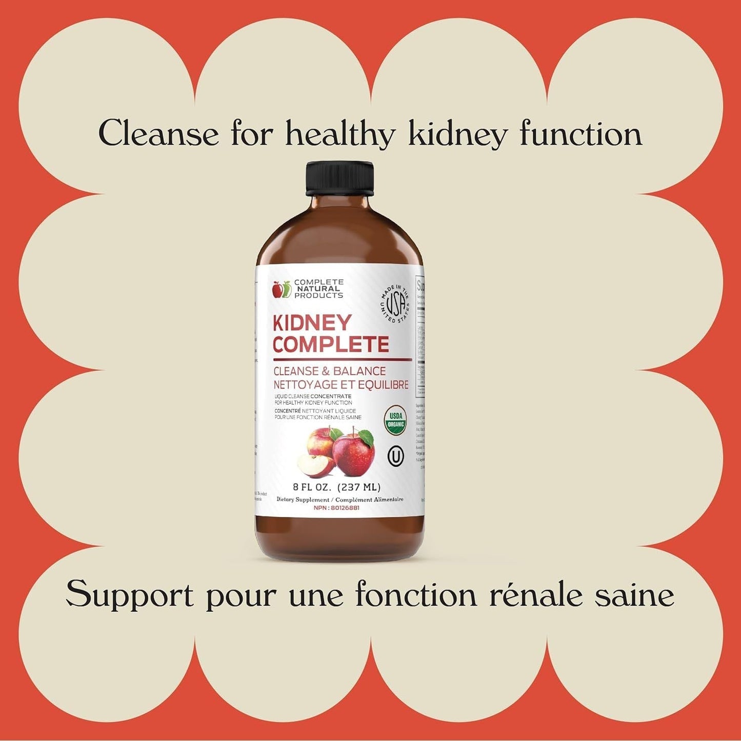 Complete Natural Products Kidney Complete - Organic Liquid for Kidney Support, Cleanse, and Detox (8Oz)