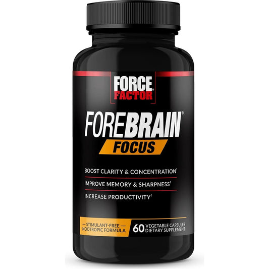 Force Factor Forebrain Focus Brain Booster, Brain Supplement to Boost Clarity & Concentration,  60 Capsules