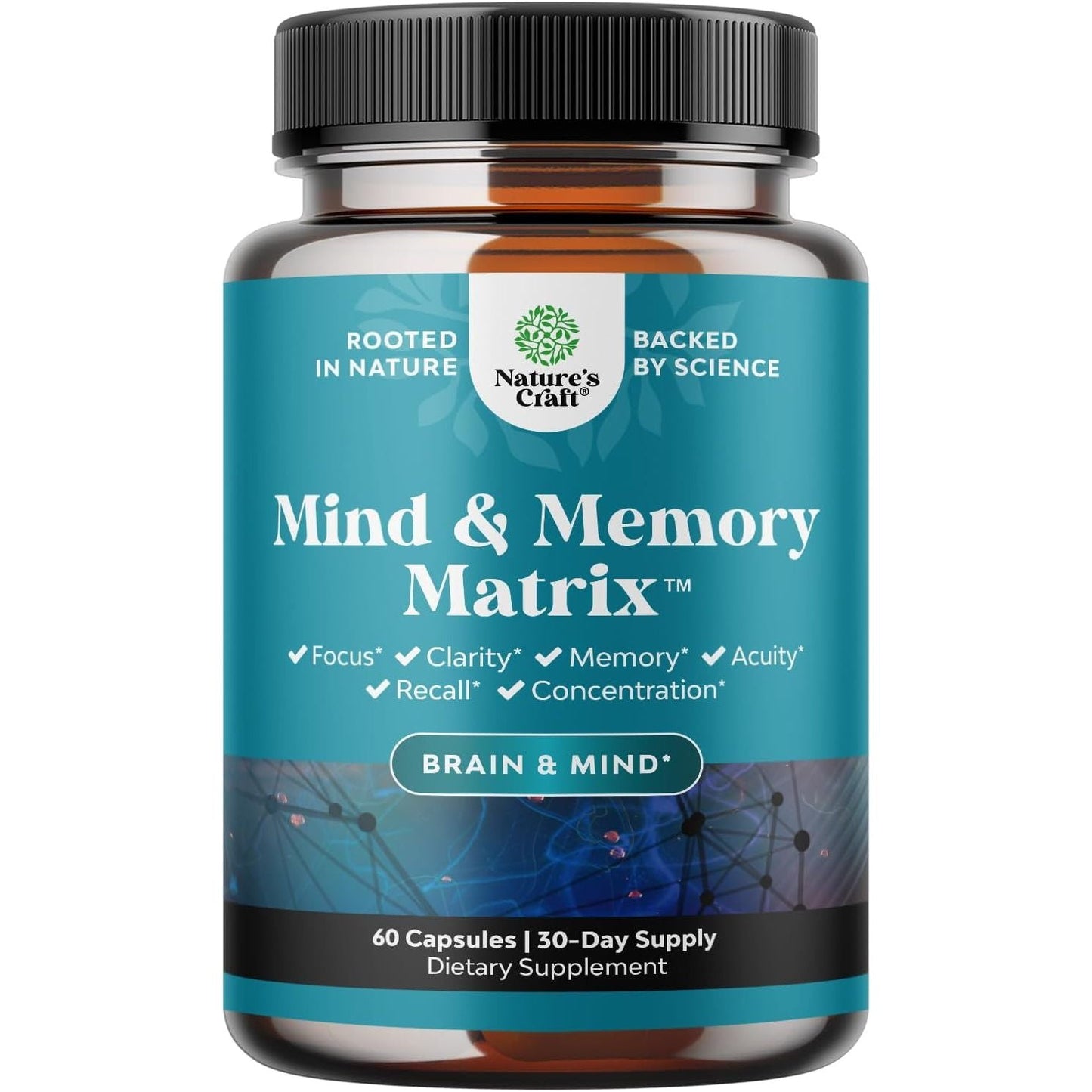 Advanced Nootropics - Synergetic Mental Energy and Focus Supplement with Brain Vitamins for Cognitive Enhancement (30 Servings)