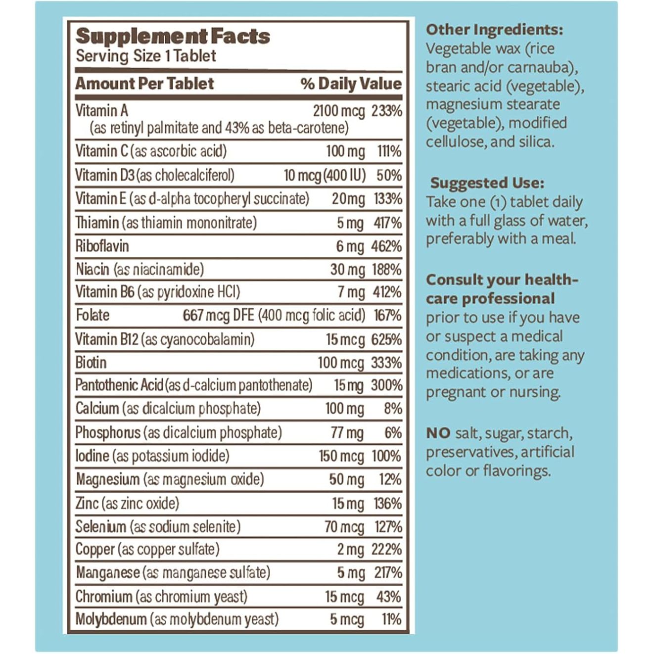 ENDUR-VM - without IRON – Sustained-Release Daily Multi-Vitamin - 60 Tablets