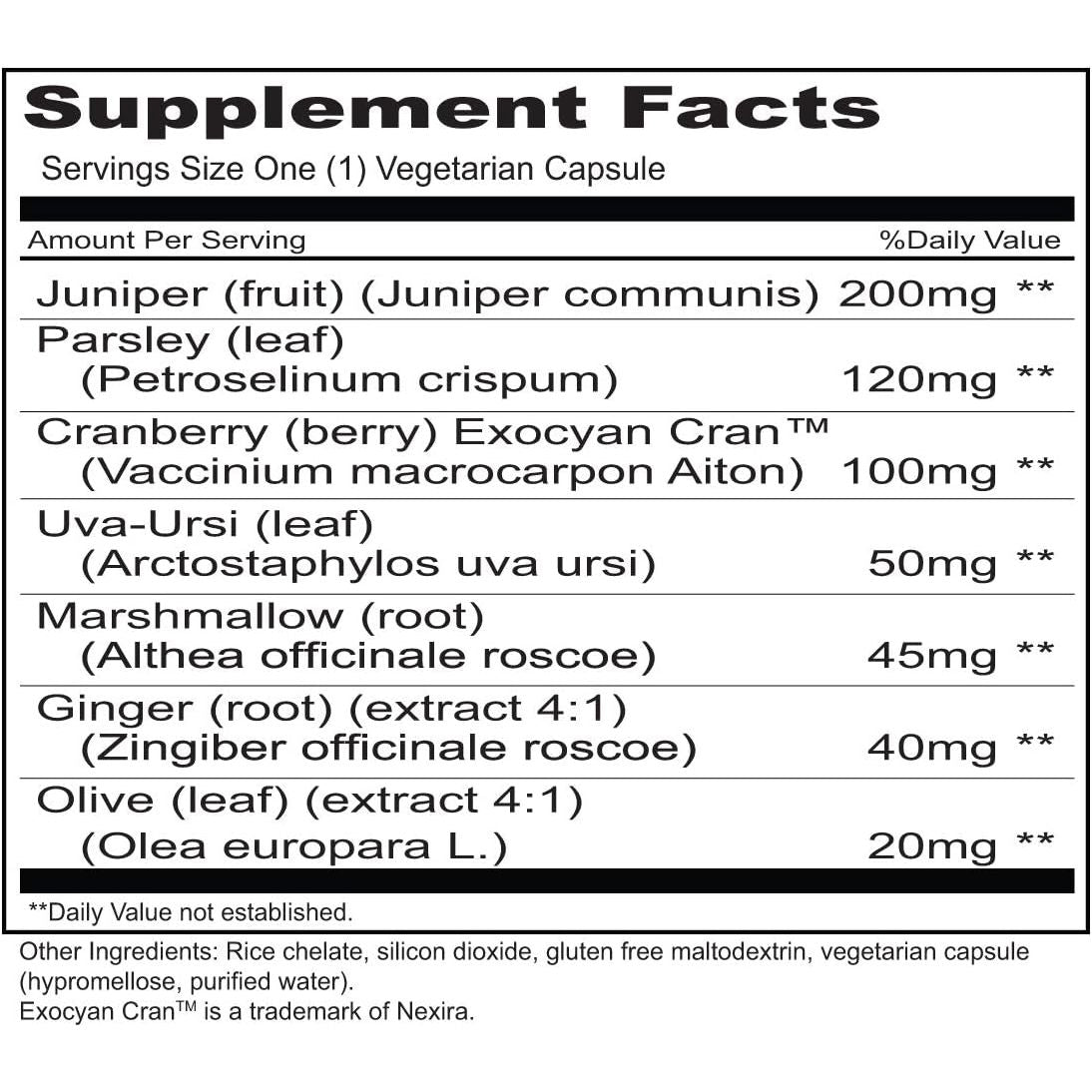 Priority One Vitamins Urinary Defense 100 Vegetarian Capsules - Supports Healthy Urinary System.*