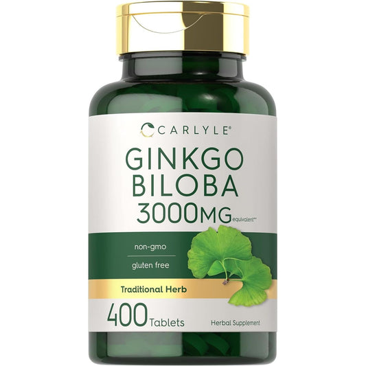 Carlyle Ginkgo Biloba 3000Mg | 400 Tablets | Non-Gmo, Gluten Free Herbal Supplement