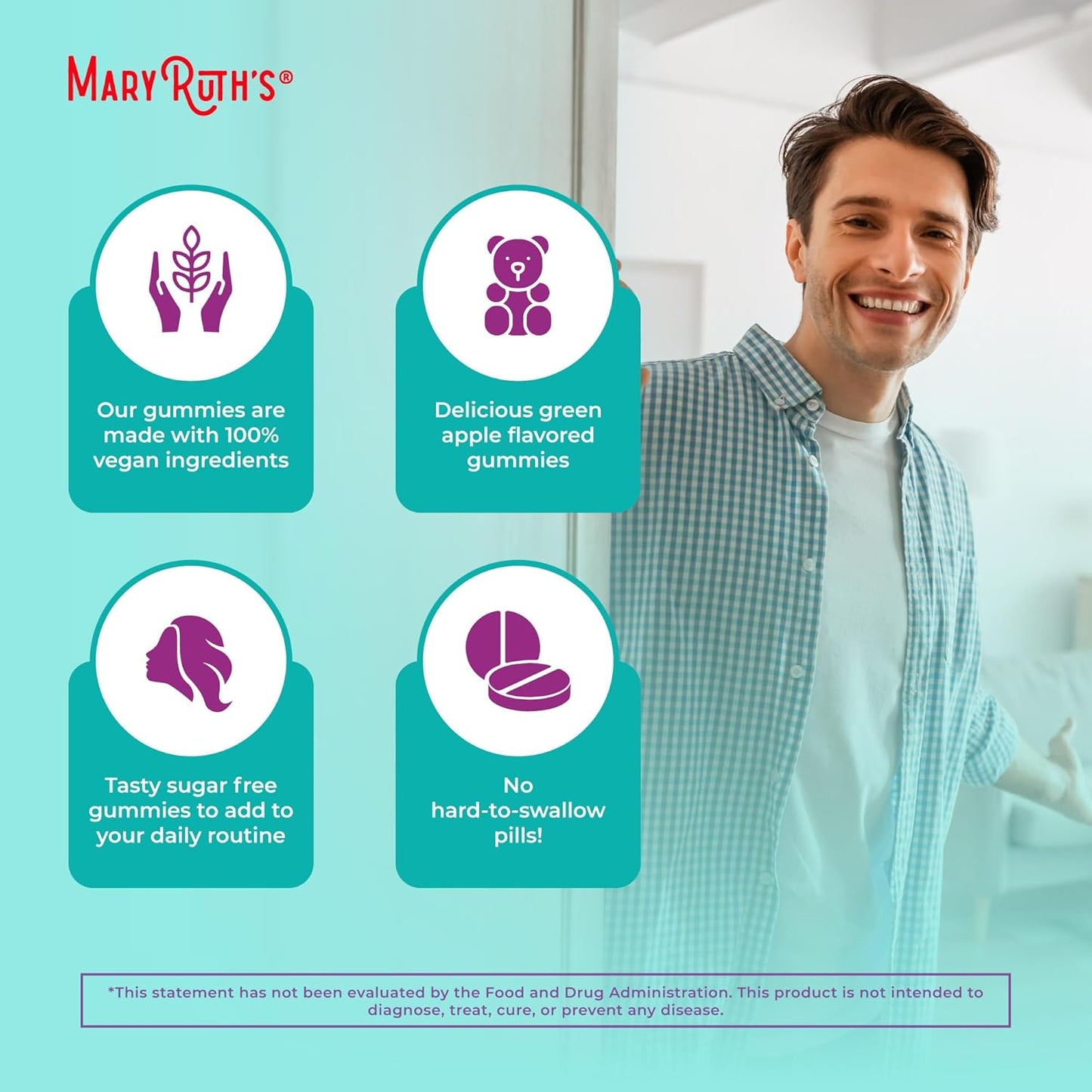 Maryruth Organics Gummies Sugar Free Made with Irish Sea Moss for Gut Health and Immune Support 60 Count