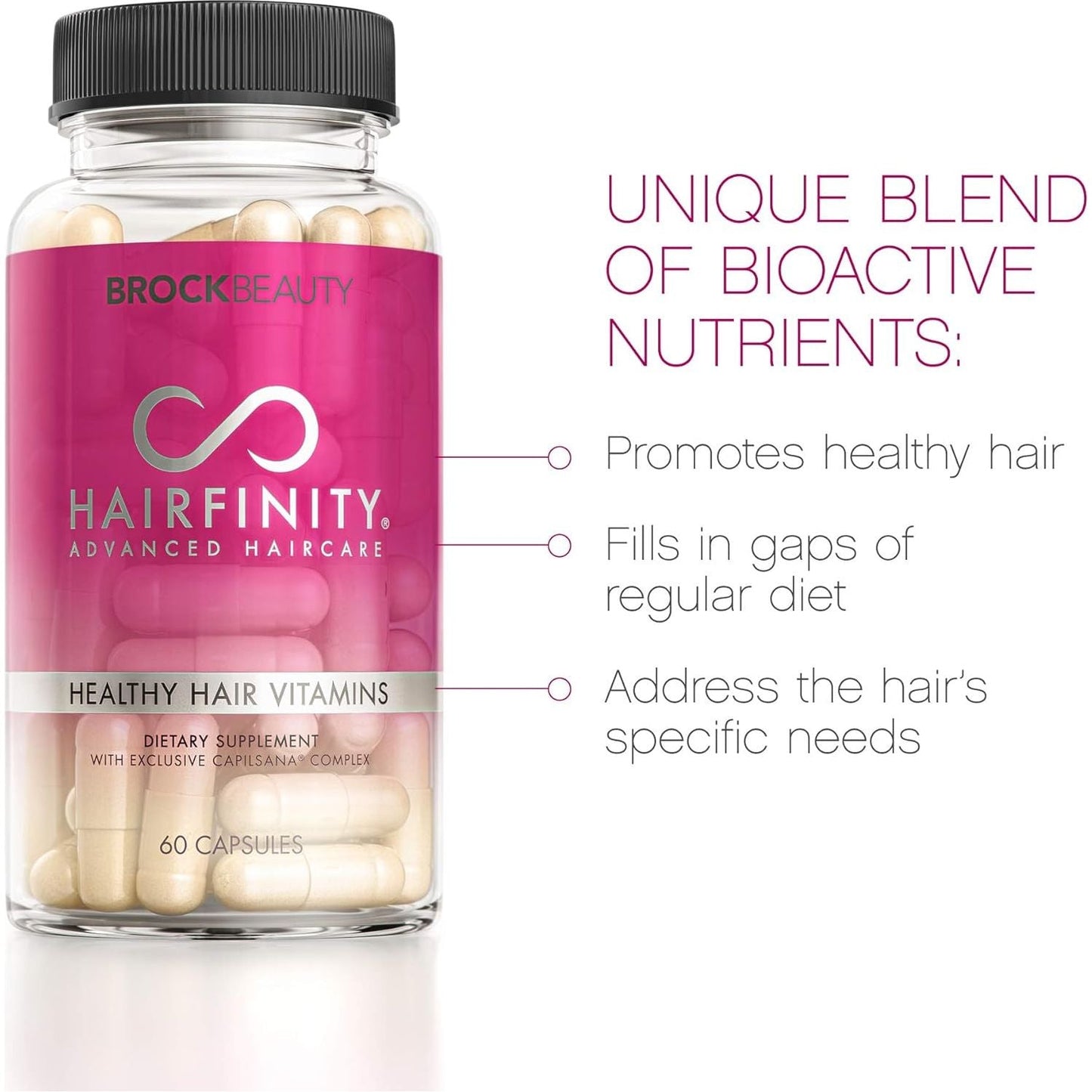 Hairfinity Hair Vitamins with Biotin, Amino Acids, and a Vitamin Supplement That Helps Support Hair Growth -  60 Capsules