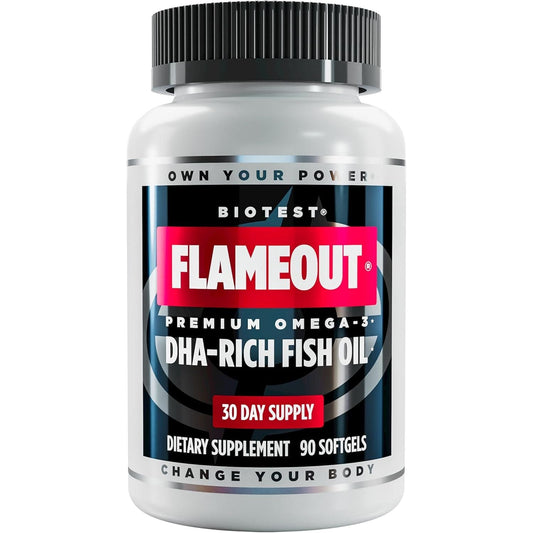 Biotest Flameout Dha-Rich Fish Oil - 4200 Mg Omega-3 - Pharmaceutical Grade DHA & EPA - 90 Softgels